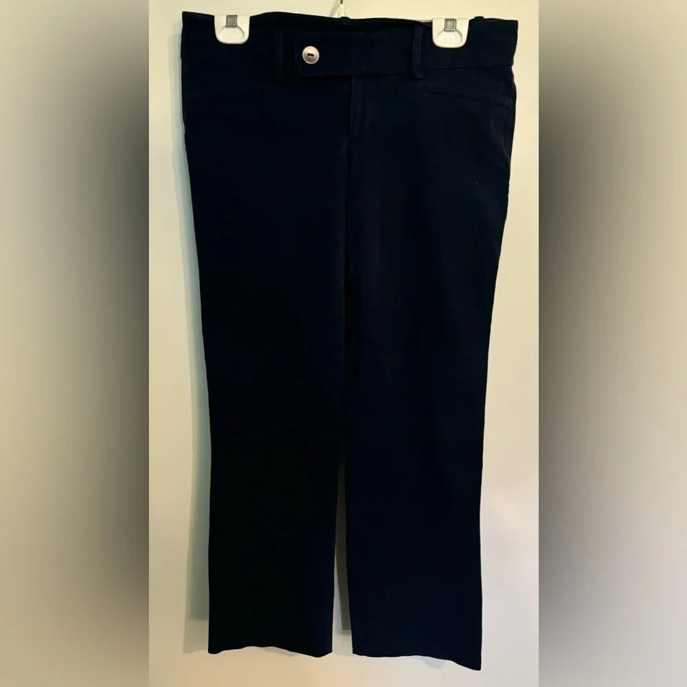 Lilly‎ Pulitzer Womens 8 Crop Navy Pants 25"inseam 7" rise, cotton/rayon/spandex